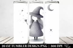 Whimsical Witch Clipart, High-Res 20 Oz Tumbler Product Image 2