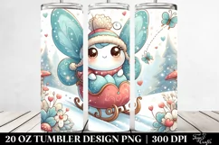 Cute Butterfly with Hearts on Sleigh, 20 Oz Tumbler Product Image 1