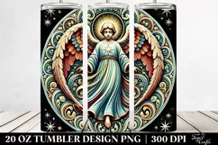Colorful Christmas Angel Design, High-Res 20 Oz Tumbler Product Image 2