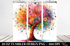 Vibrant Watercolor Tree | 20 Oz Tumbler Product Image 2