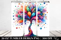 Vibrant Watercolor Tree | 20 Oz Tumbler Product Image 2