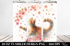 Cat Petals Tumbler, 20 oz Skinny Tumbler Wrap Product Image 3