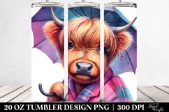 Cute Baby Highland Cow Drawing | 20 oz Tumbler Product Image 2