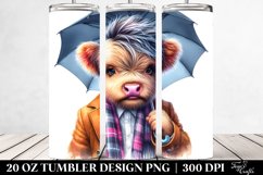 Cute Baby Highland Cow Drawing | 20 oz Tumbler Product Image 2