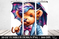 Cute Baby Highland Cow Drawing | 20 oz Tumbler Product Image 2