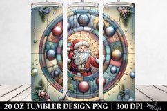 Santa with Presents Artwork, Transparent 20 Oz Tumbler Product Image 2