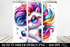 Cute Unicorn Watercolor Tumbler Product Image 2