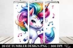 Cute Unicorn Watercolor Tumbler Product Image 2