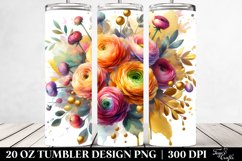 Vibrant Bouquet with Ranunculus | 20 Oz Tumbler Product Image 2