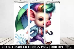 Cute Baby Pig Running | 20 oz Tumbler Product Image 2