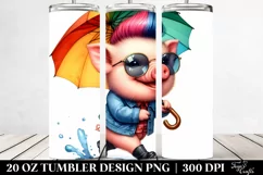 Cute Baby Pig Running | 20 oz Tumbler Product Image 2