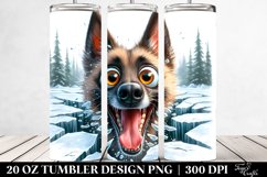 Crazy Looking Malinois Ice Cracks Forest | 20 Oz Tumbler Product Image 2