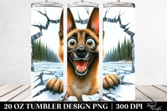 Crazy Looking Malinois Ice Cracks Forest | 20 Oz Tumbler Product Image 2