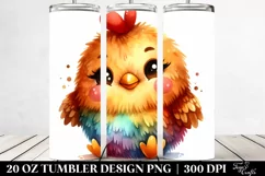 Colorful Plush Chicken Sewn | 20 Oz Tumbler Product Image 2