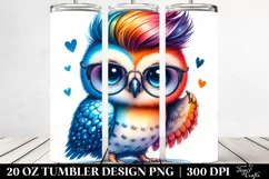 Expressive Baby Owl Drawing | 20 oz Tumbler Product Image 2