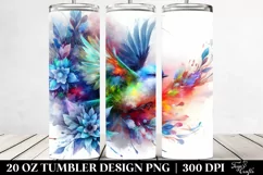 Vibrant Watercolor Bird Abstract Frame | 20 oz Tumbler Product Image 2