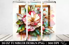 Abstract Stained Begonia | 20 oz Tumbler Product Image 2