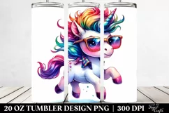 Dressed Vibrant Unicorn Clipart 20 Oz Tumbler Product Image 2