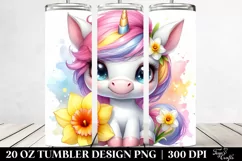 Smiling Baby Unicorn Daffodil | 20 Oz Tumbler Product Image 2