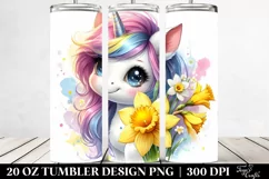 Smiling Baby Unicorn Daffodil | 20 Oz Tumbler Product Image 2