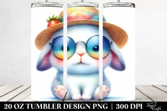 Sun Hat Rabbit With Sunglasses | 20 Oz Tumbler Product Image 2