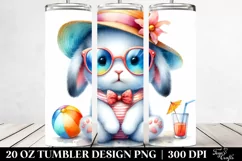 Sun Hat Rabbit With Sunglasses | 20 Oz Tumbler Product Image 2