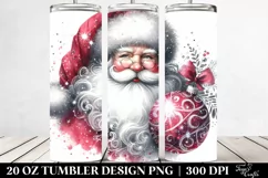 Glittery Santa Portrait 20 Oz Tumbler Product Image 2