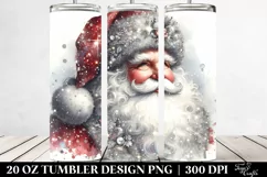 Glittery Santa Portrait 20 Oz Tumbler Product Image 2