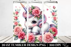 Cute Baby Unicorn Rose Frame | 20 oz Tumbler Product Image 2