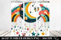 Retro Colorful Half Moon Clipart 20 Oz Tumbler Product Image 2