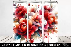 Abstract Colorful Red Flowers | 20 oz Tumbler Product Image 2