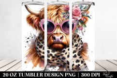 Stylish Highland Cow Clipart 20 Oz Tumbler Product Image 2
