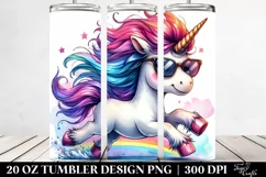 Funny Running Unicorn Clipart 20 Oz Tumbler Product Image 2