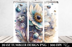 Detailed Pastel Stained Anemone Tumbler Design Product Image 2
