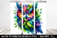 Vibrant Abstract Owl. 20 Oz Tumbler Design Product Image 2
