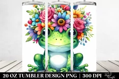 Cartoon-Style Frog Flower Crown Tumbler Product Image 2