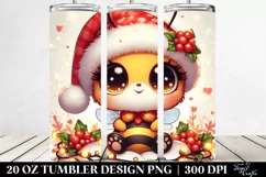 Cute Santa Bee with Big Eyes 20 Oz Tumbler Product Image 2