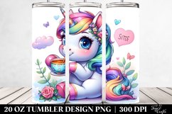 Cute Unicorn Tea Sipper. 20 Oz Tumbler Design Product Image 2