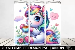 Cute Unicorn Tea Sipper. 20 Oz Tumbler Design Product Image 2