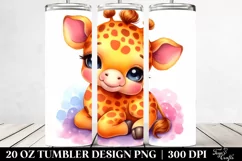 Colorful Cute Baby Giraffe Tumbler Product Image 2
