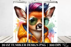 Baby Deer Watercolor Tumbler Product Image 2