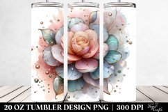 Shiny Camellia Art, Transparent 20 Oz Tumbler Product Image 2
