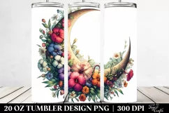 Vintage Half Moon with Flowers Clipart 20 Oz Tumbler Product Image 2