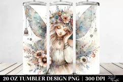 Washed Watercolor Boho Fairy Tumbler Design Product Image 2