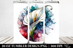 Colorful Stained Calla Lily | 20 Oz Tumbler Product Image 2