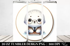 Cute Baby Seal Simple Watercolor Image | 20 oz Tumbler Product Image 2