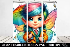 Cute Baby Fairy Drawing Tumbler Design Product Image 2