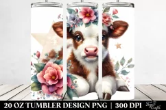 Cute Baby Highland Cow Smiling Clipart Product Image 2