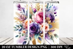 Abstract Bouquet with Gold Foil | 20 Oz Tumbler Product Image 1