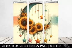 Vintage Postcard Style Colorful Moon | 20 oz Tumbler Product Image 2